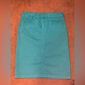 Women’s Teal denim like skirt. Size 2